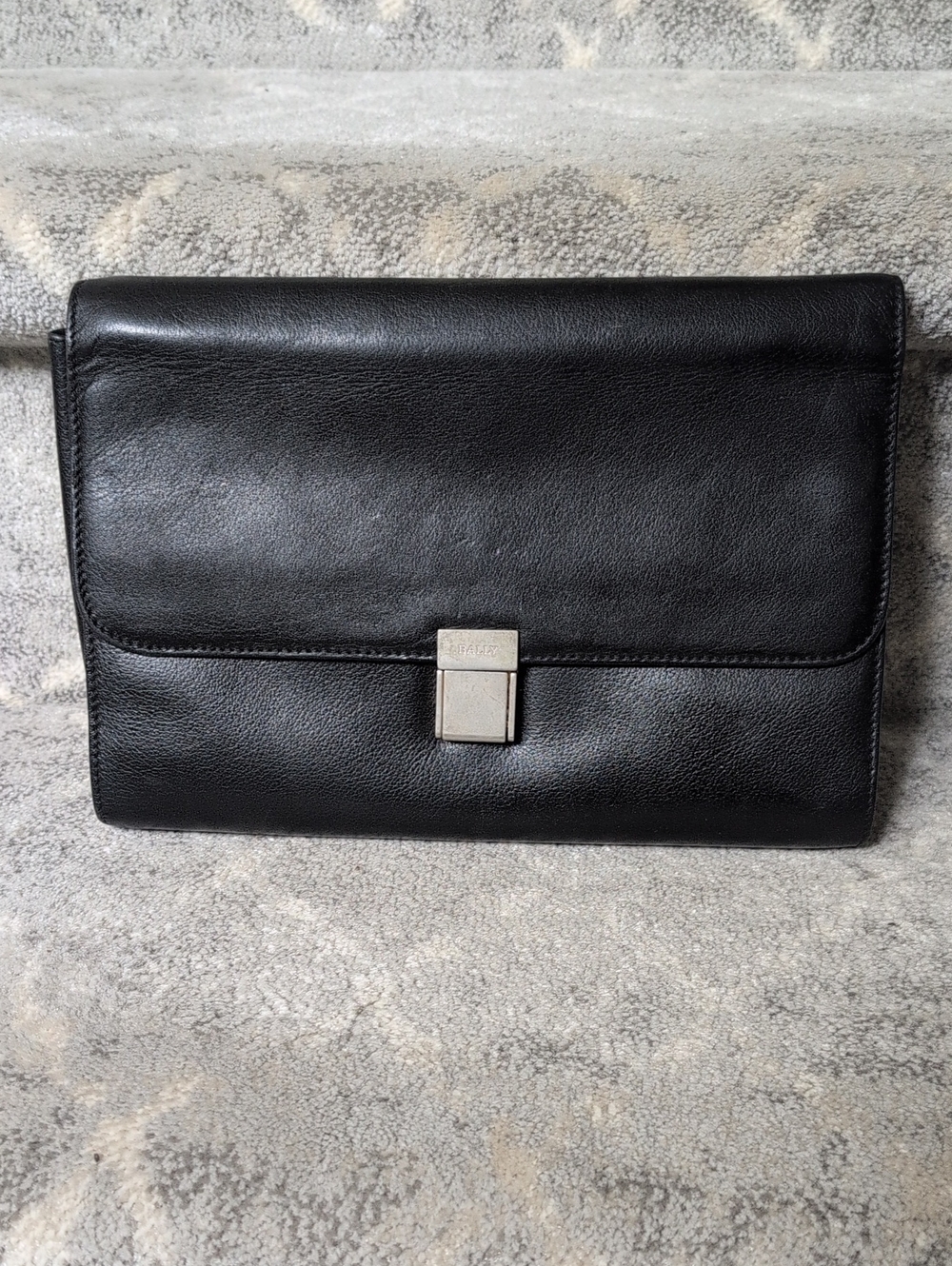 Bally Vintage Black Leather Clutch